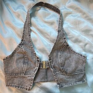 SHEIN Gray Denim Halter top